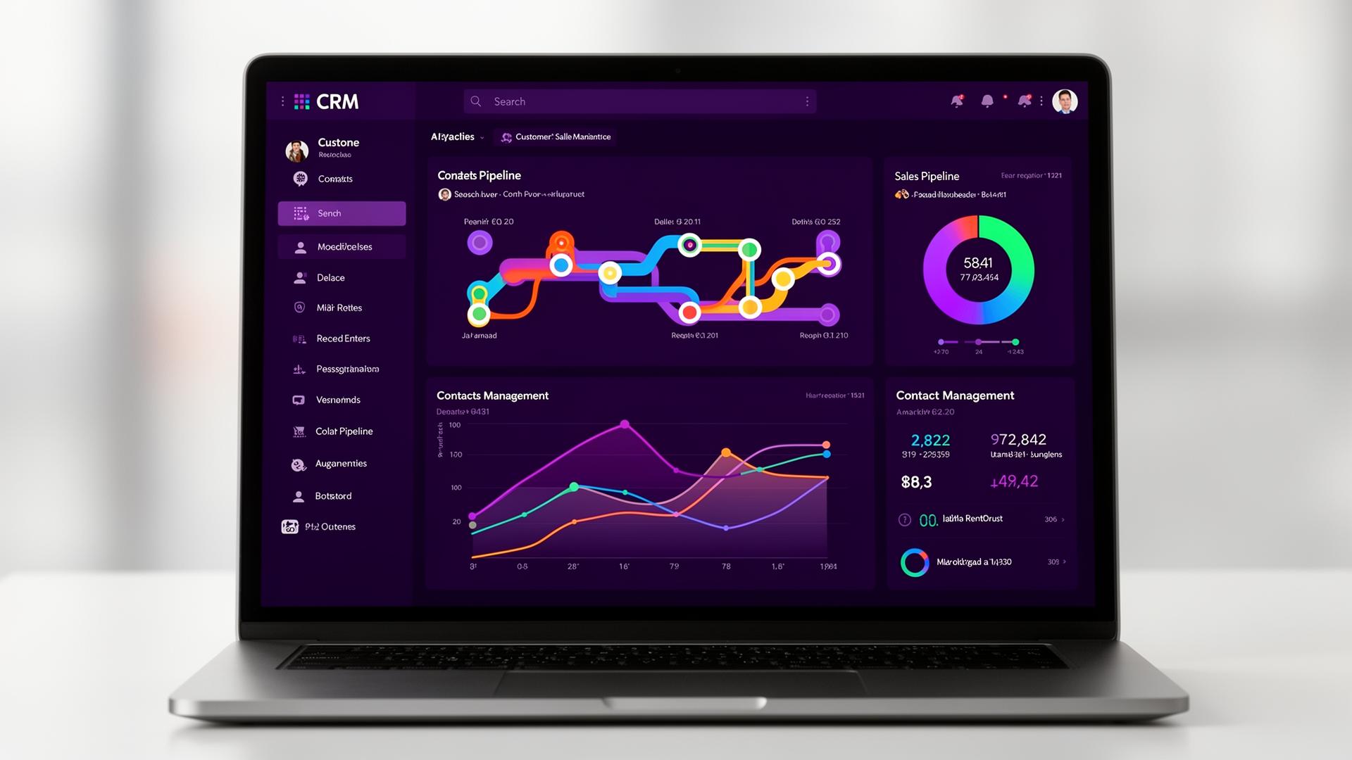 Managerial CRM Dashboard Interface